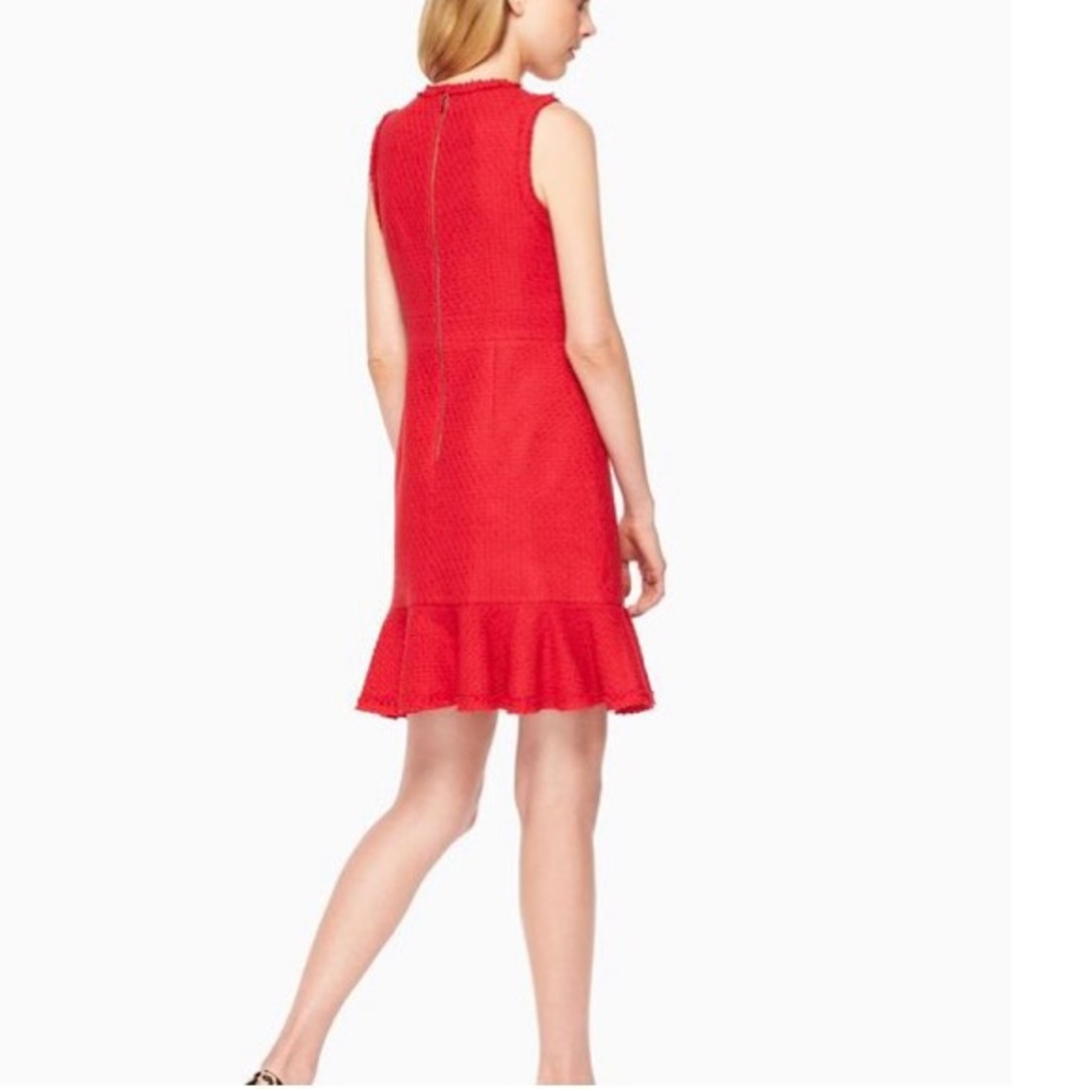 NWOT Kate Spade Sleeveless Red Tweed Sheath Dress - Picture 3 of 13